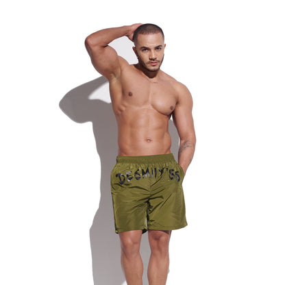 DESMIIT Men's Fashion Cargo‑Style Printed Swim Board Shorts, Quick‑Dry Breathable Beach Trunks B4354