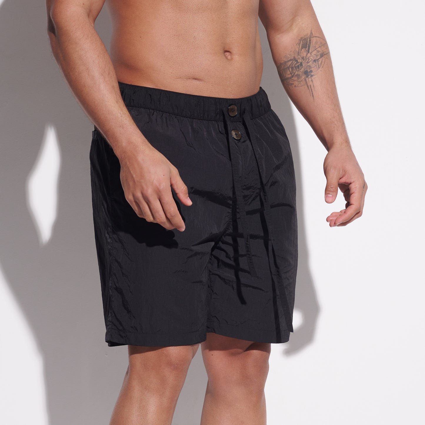 DESMIIT Men's Fashion Quick dry Thin Shiny‑Fabric Swim Board Shorts Quick‑Dry Breathable Beach shorts B4356
