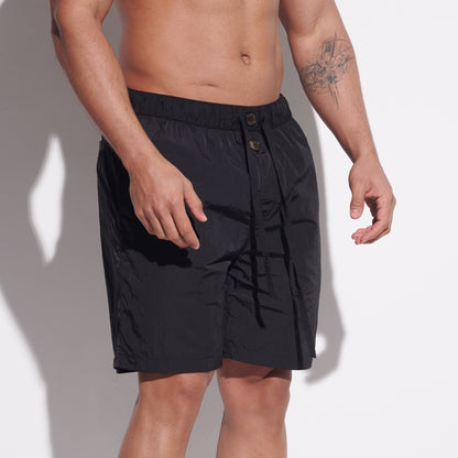 DESMIIT Men's Fashion Quick dry Thin Shiny‑Fabric Swim Board Shorts Quick‑Dry Breathable Beach shorts B4356