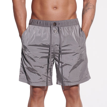 DESMIIT Men's Fashion Quick dry Thin Shiny‑Fabric Swim Board Shorts Quick‑Dry Breathable Beach shorts B4356