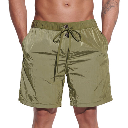 DESMIIT Men's Fashion Quick dry Thin Shiny‑Fabric Swim Board Shorts Quick‑Dry Breathable Beach shorts B4356