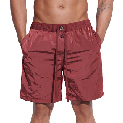 DESMIIT Men's Fashion Quick dry Thin Shiny‑Fabric Swim Board Shorts Quick‑Dry Breathable Beach shorts B4356