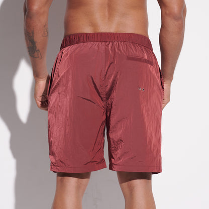 DESMIIT Men's Fashion Quick dry Thin Shiny‑Fabric Swim Board Shorts Quick‑Dry Breathable Beach shorts B4356