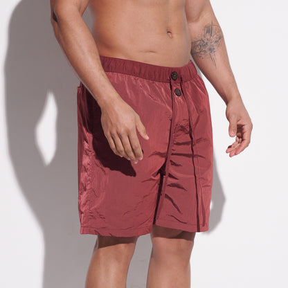 DESMIIT Men's Fashion Quick dry Thin Shiny‑Fabric Swim Board Shorts Quick‑Dry Breathable Beach shorts B4356