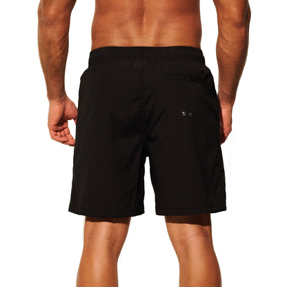 DESMIIT Men's Short‑Cut Breathable Quick‑Dry Drawstring Board Shorts with Pockets, Summer Beach Swim Trunks for Aerobics Casual Daily Wear B4562