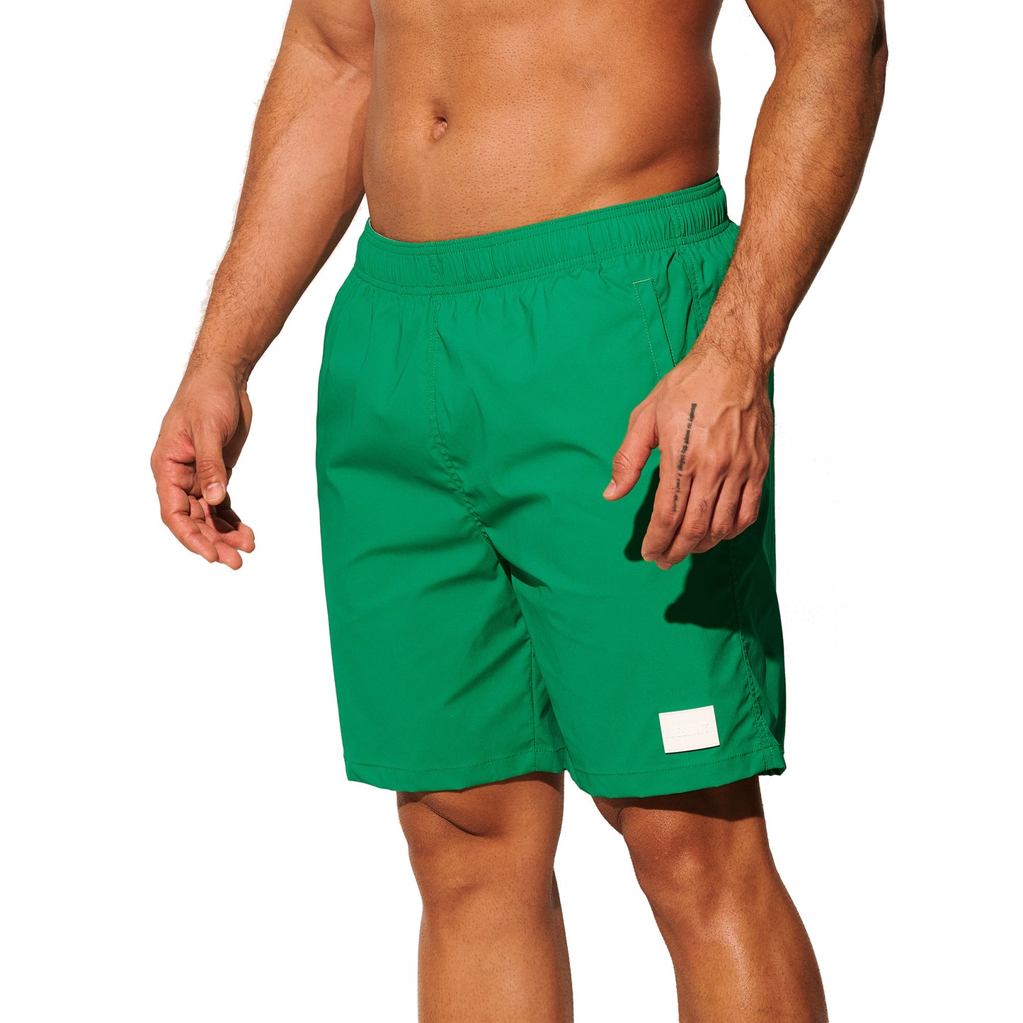 DESMIIT Men's Short‑Cut Breathable Quick‑Dry Drawstring Board Shorts with Pockets, Summer Beach Swim Trunks for Aerobics Casual Daily Wear B4562