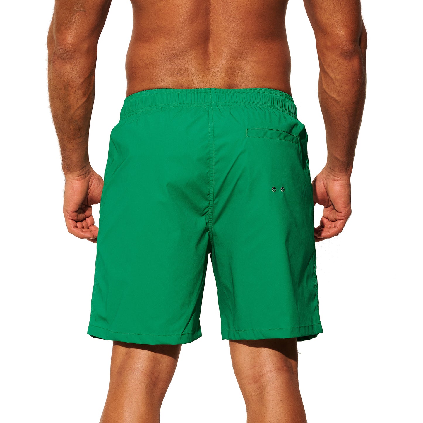 DESMIIT Men's Short‑Cut Breathable Quick‑Dry Drawstring Board Shorts with Pockets, Summer Beach Swim Trunks for Aerobics Casual Daily Wear B4562