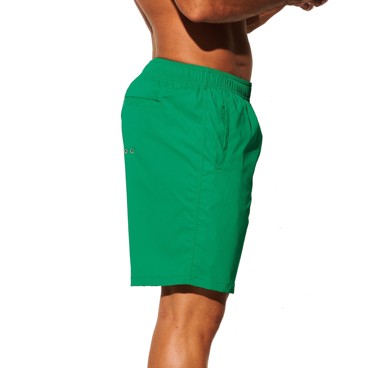 DESMIIT Men's Short‑Cut Breathable Quick‑Dry Drawstring Board Shorts with Pockets, Summer Beach Swim Trunks for Aerobics Casual Daily Wear B4562