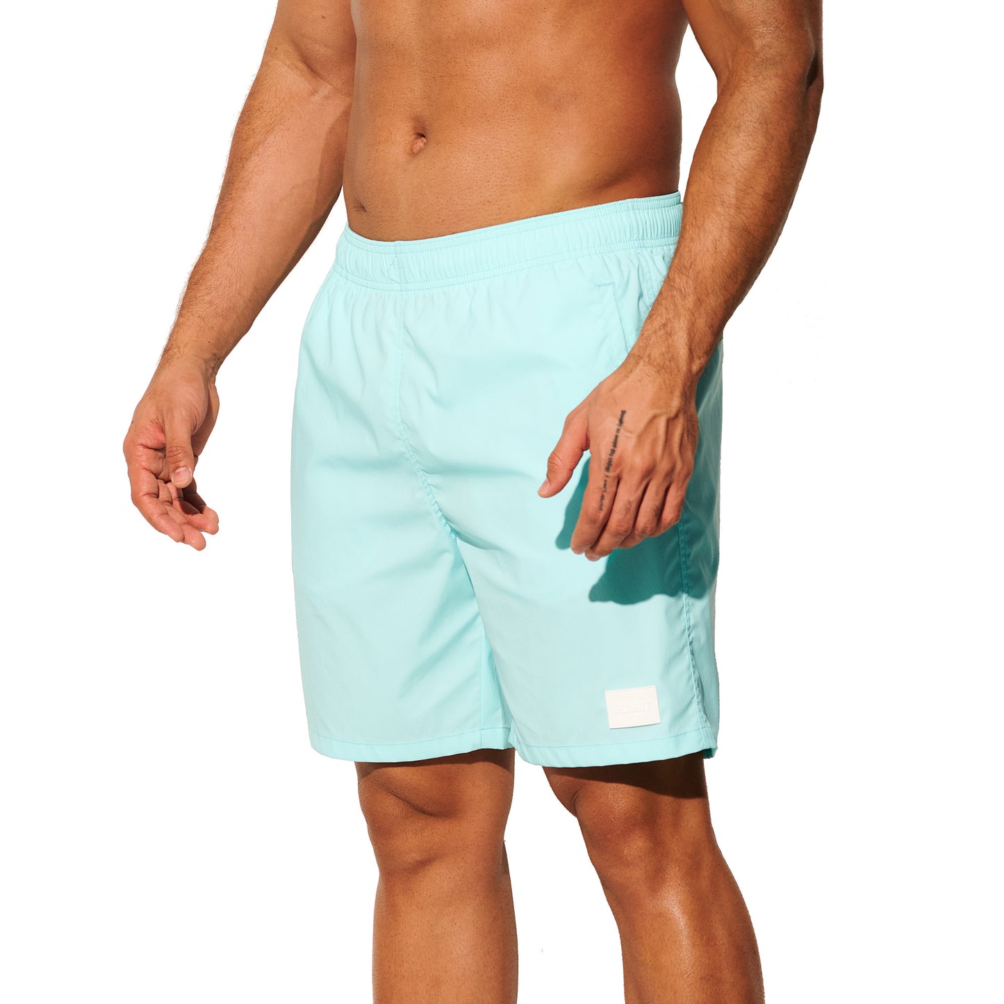 DESMIIT Men's Short‑Cut Breathable Quick‑Dry Drawstring Board Shorts with Pockets, Summer Beach Swim Trunks for Aerobics Casual Daily Wear B4562