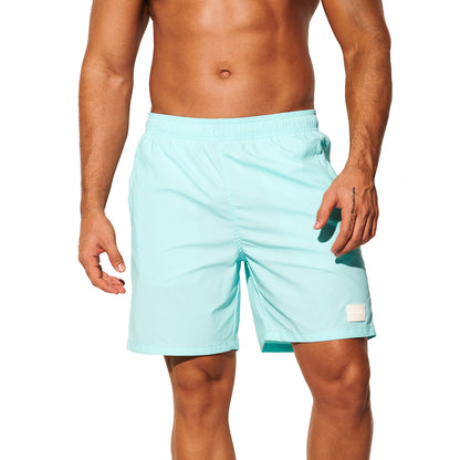 DESMIIT Men's Short‑Cut Breathable Quick‑Dry Drawstring Board Shorts with Pockets, Summer Beach Swim Trunks for Aerobics Casual Daily Wear B4562