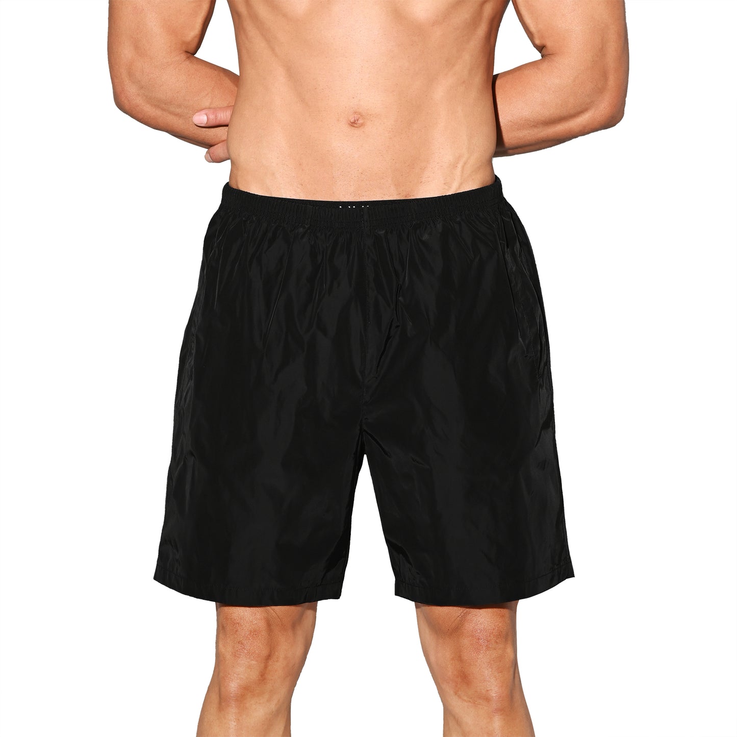 DESMIIT Men's Vibrant Solid Color Beach Shorts | Fast-Dry Casual Summer Swim Trunks with Pockets B4572