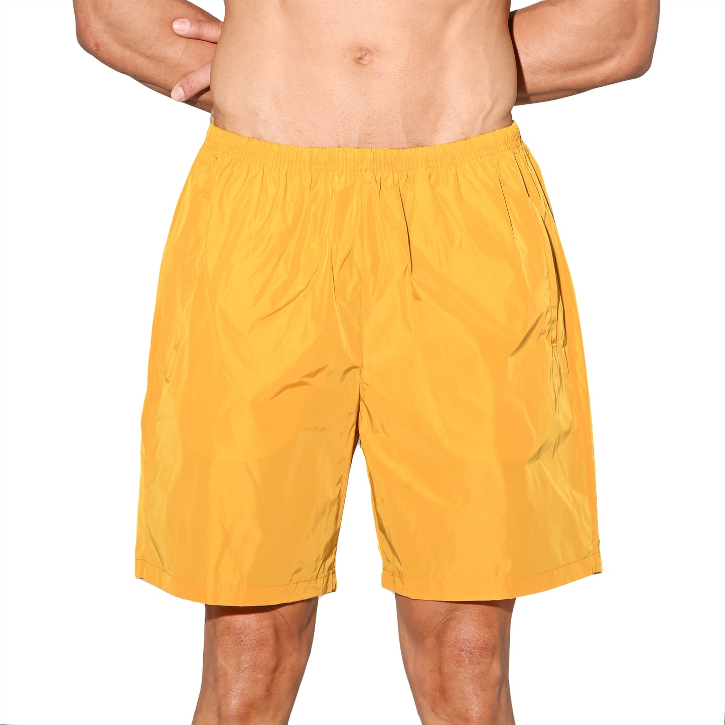 DESMIIT Men's Vibrant Solid Color Beach Shorts | Fast-Dry Casual Summer Swim Trunks with Pockets B4572