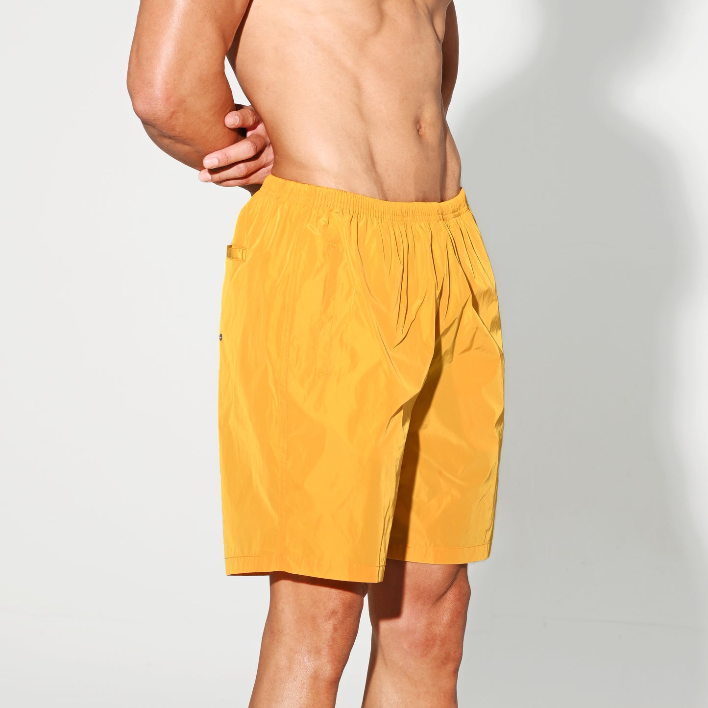 DESMIIT Men's Vibrant Solid Color Beach Shorts | Fast-Dry Casual Summer Swim Trunks with Pockets B4572