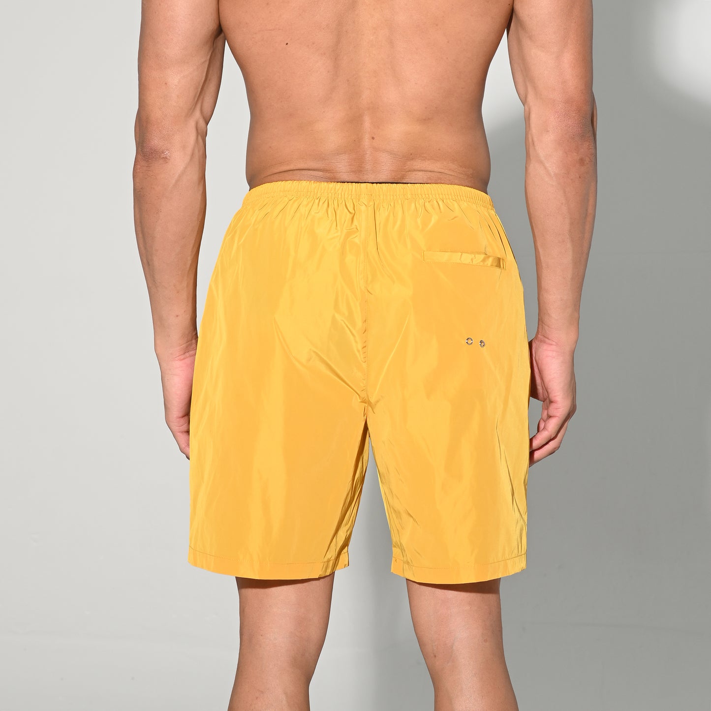 DESMIIT Men's Vibrant Solid Color Beach Shorts | Fast-Dry Casual Summer Swim Trunks with Pockets B4572