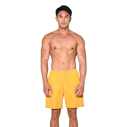 DESMIIT Men's Vibrant Solid Color Beach Shorts | Fast-Dry Casual Summer Swim Trunks with Pockets B4572