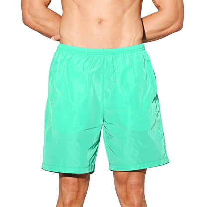 DESMIIT Men's Vibrant Solid Color Beach Shorts | Fast-Dry Casual Summer Swim Trunks with Pockets B4572