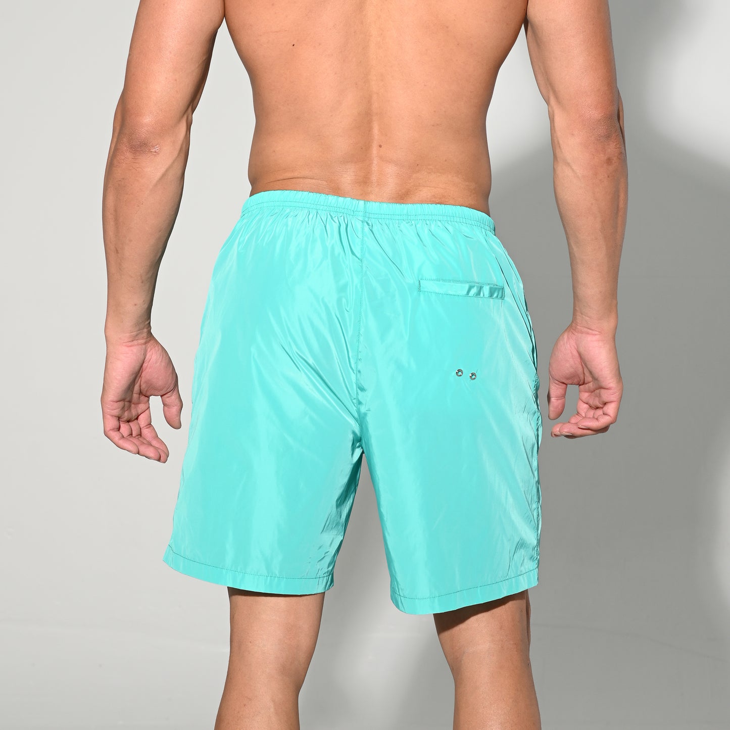 DESMIIT Men's Vibrant Solid Color Beach Shorts | Fast-Dry Casual Summer Swim Trunks with Pockets B4572
