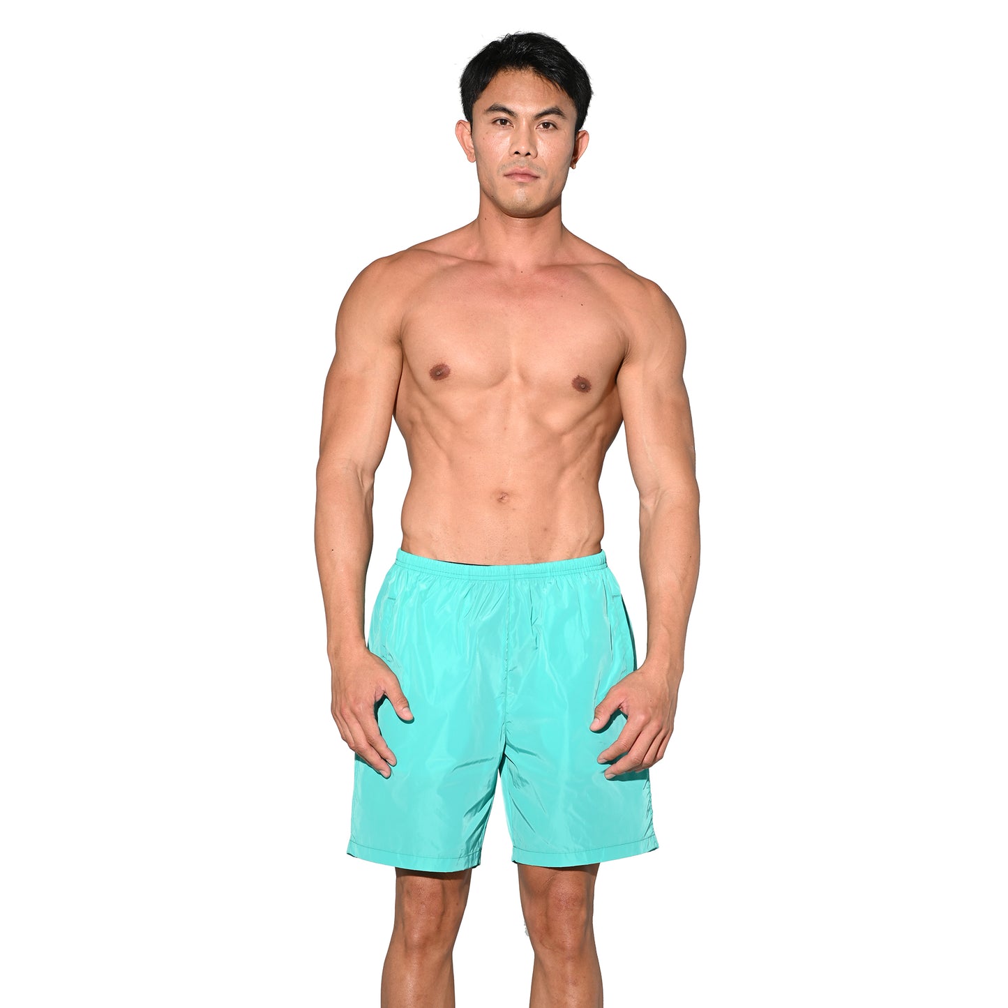 DESMIIT Men's Vibrant Solid Color Beach Shorts | Fast-Dry Casual Summer Swim Trunks with Pockets B4572