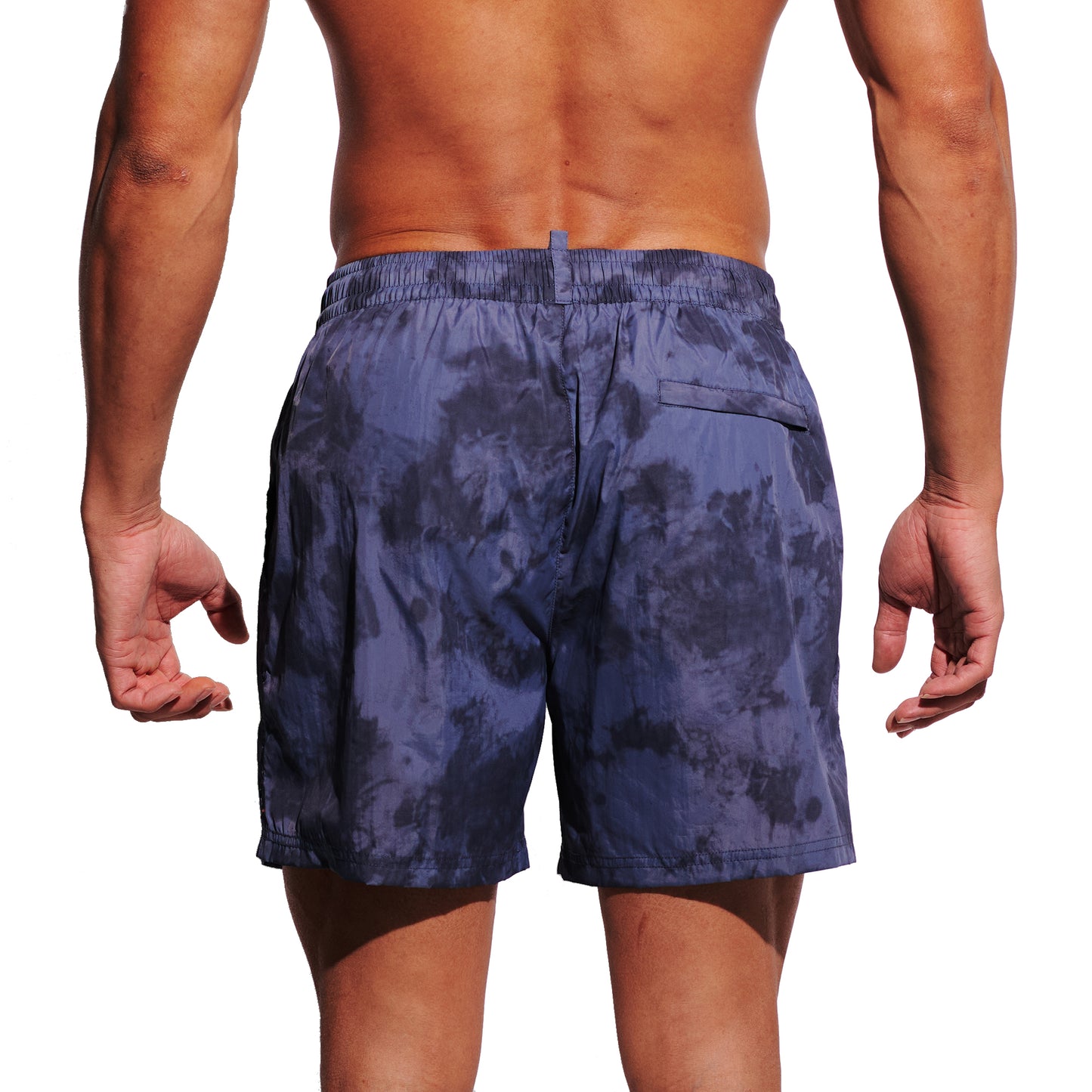 Men's Gradient Athletic Swim Shorts, Soft Quick-Dry Shorts with Pockets & Brief, Portable Board Shorts 4684