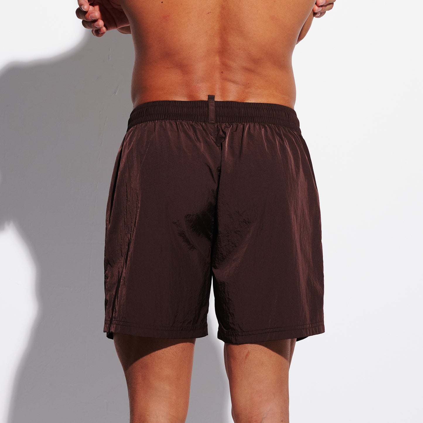 Men's High-Gloss Swim Shorts, Quick-Dry Athletic Shorts with Pockets & Brief, Board Shorts for Gym Sports 4685