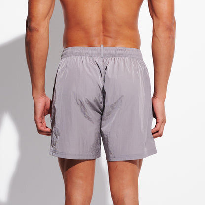 Men's High-Gloss Swim Shorts, Quick-Dry Athletic Shorts with Pockets & Brief, Board Shorts for Gym Sports 4685