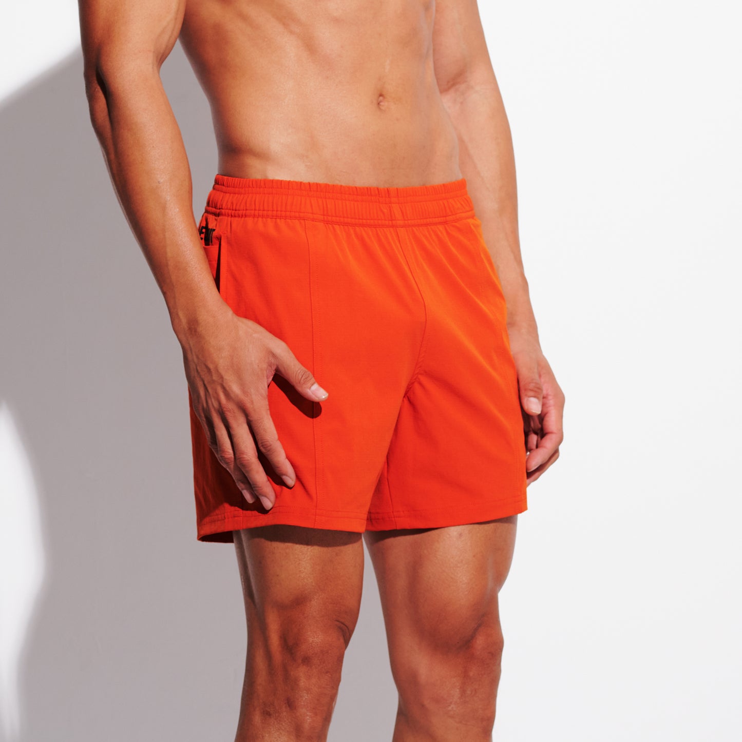 Men's 4-Way Stretch Swim Shorts, Quick-Dry Athletic Shorts with Pockets & Brief for Gym Sports B4693