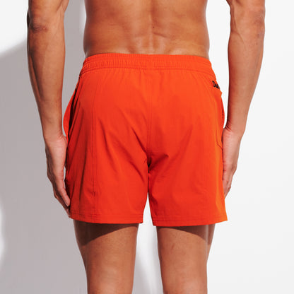 Men's 4-Way Stretch Swim Shorts, Quick-Dry Athletic Shorts with Pockets & Brief for Gym Sports B4693