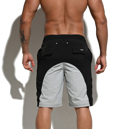 DESMIIT Men's Color Block Drawstring Quick Dry Swim Board Shorts, Full Liner Breathable Beach Shorts B5116