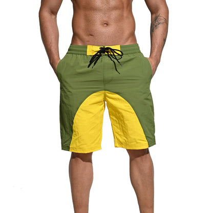 DESMIIT Men's Color Block Drawstring Quick Dry Swim Board Shorts, Full Liner Breathable Beach Shorts B5116