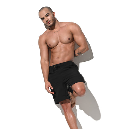 DESMIIT Men's Solid Color Fast‑Dry Beach Shorts, Casual Summer Swim Trunks with Pockets for Daily Wear B5237