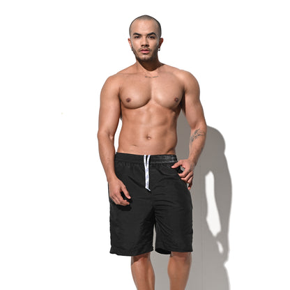 DESMIIT Men's Mid‑Length Solid Color Ultra‑Thin Fast‑Dry Beach Shorts, Casual Summer Swim Trunks with Pockets B5238