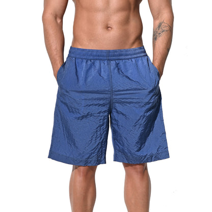 DESMIIT Men's Mid‑Length Solid Color Ultra‑Thin Fast‑Dry Beach Shorts, Casual Summer Swim Trunks with Pockets B5238
