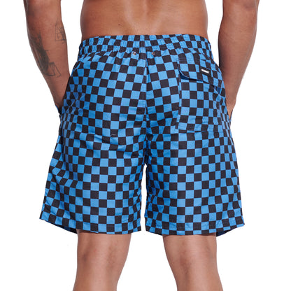 DESMIIT Men's Mid‑Length Plaid Beach Shorts, Soft & Durable Casual Summer Board shorts with Pockets B5240