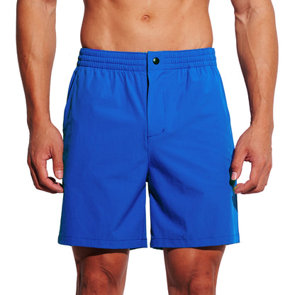 DESMIIT Men's Middle Solid Board Shorts 4-Way Stretch Light Quick Dry Shorts for Beach Gym and Aerobics B5699