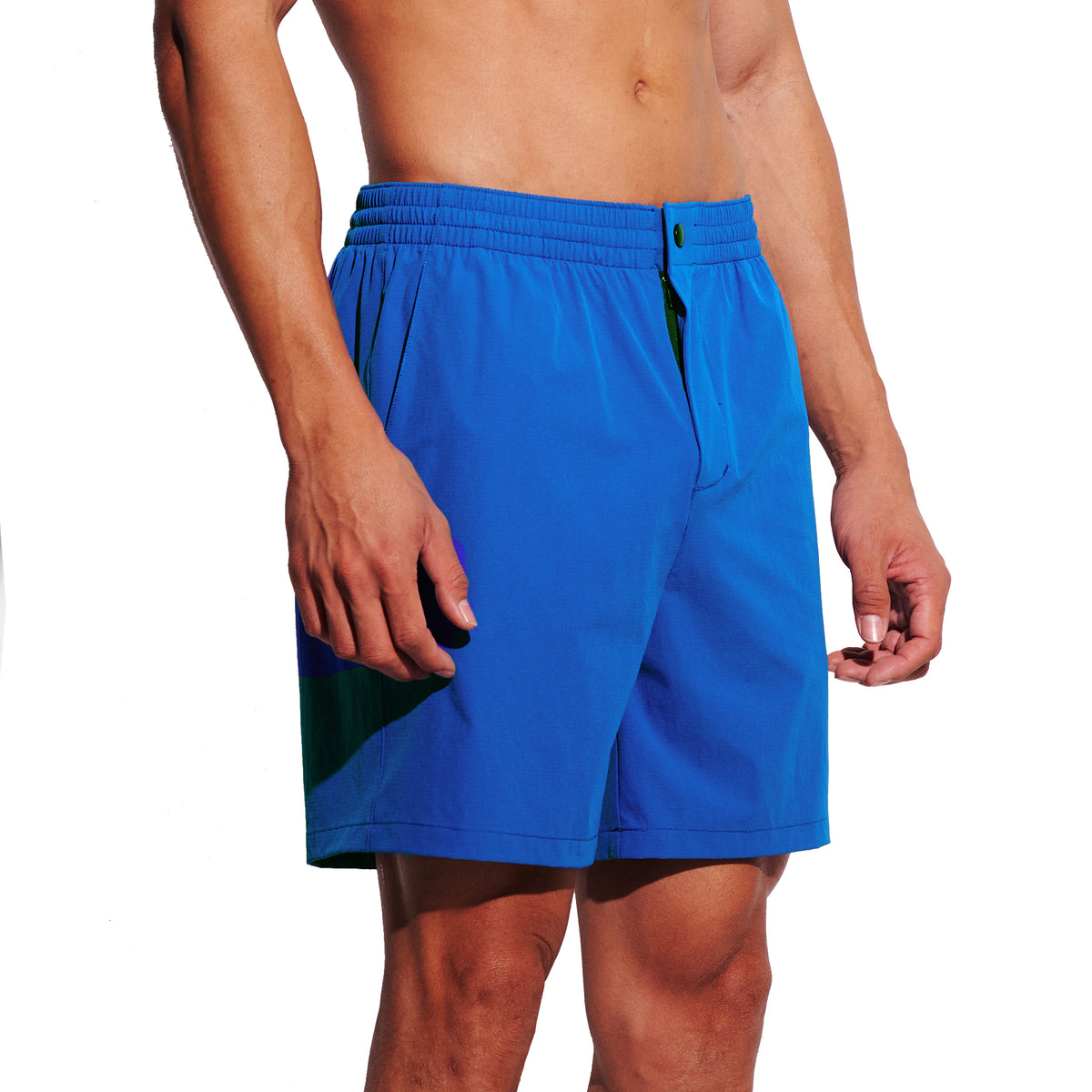 DESMIIT Men's Middle Solid Board Shorts 4-Way Stretch Light Quick Dry Shorts for Beach Gym and Aerobics B5699