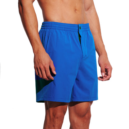 DESMIIT Men's Middle Solid Board Shorts 4-Way Stretch Light Quick Dry Shorts for Beach Gym and Aerobics B5699