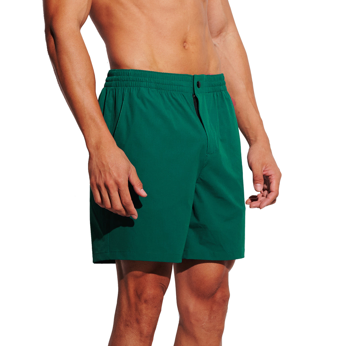 DESMIIT Men's Middle Solid Board Shorts 4-Way Stretch Light Quick Dry Shorts for Beach Gym and Aerobics B5699