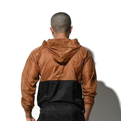 Men's Hooded Long Sleeve Sun Protection Jacket, Two-Tone Lightweight Quick Dry Sheer Windproof UV Protection Outerwear B7126