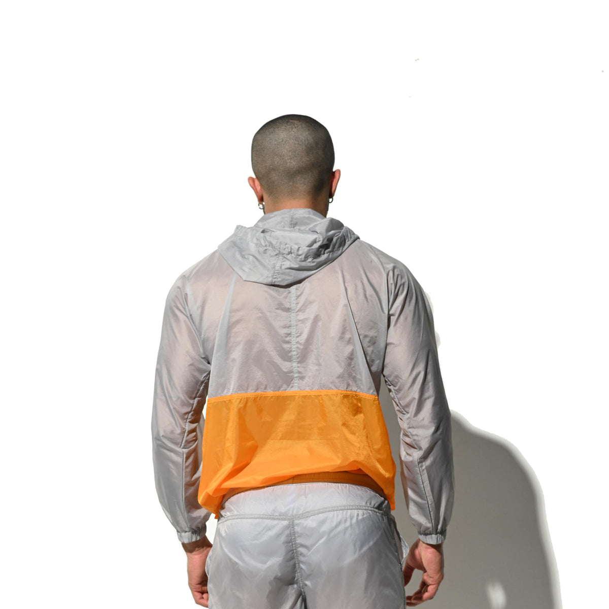 Men's Hooded Long Sleeve Sun Protection Jacket, Two-Tone Lightweight Quick Dry Sheer Windproof UV Protection Outerwear B7126