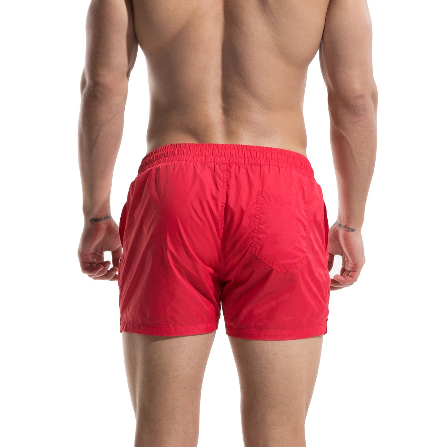 DESMIIT Men's Pocket Label Board Shorts Short Fashion Fitness Shorts S609