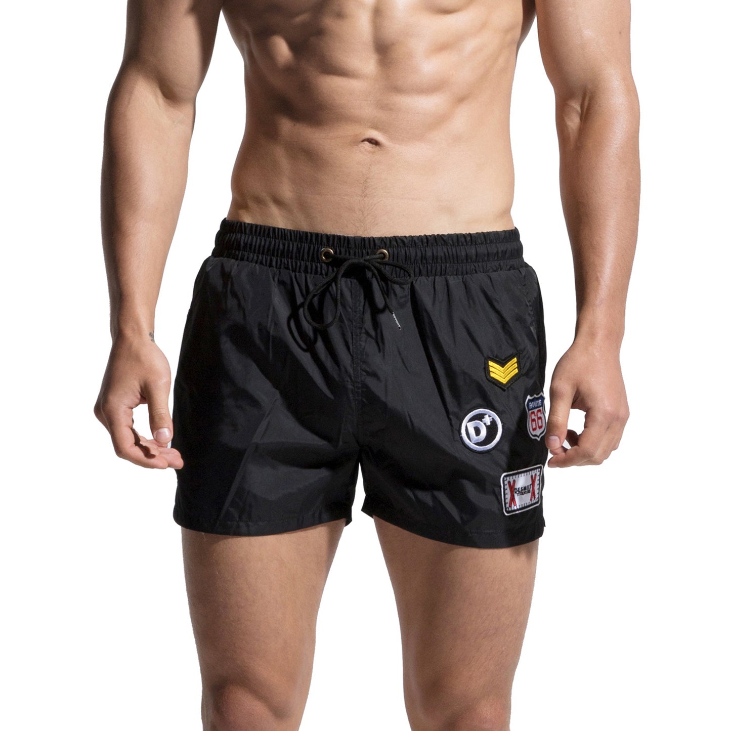 DESMIIT Men's Pocket Label Board Shorts Short Fashion Fitness Shorts S609