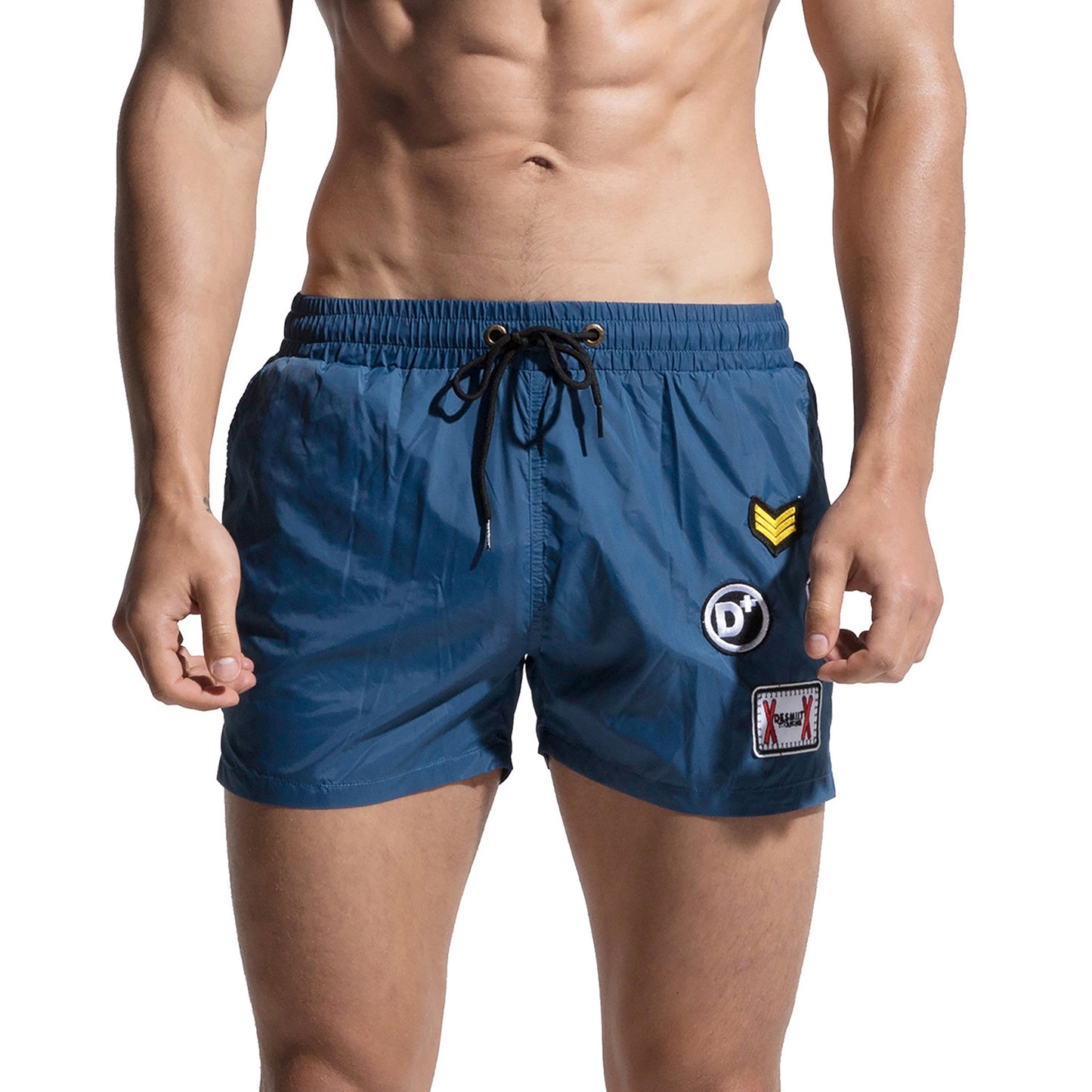 DESMIIT Men's Pocket Label Board Shorts Short Fashion Fitness Shorts S609