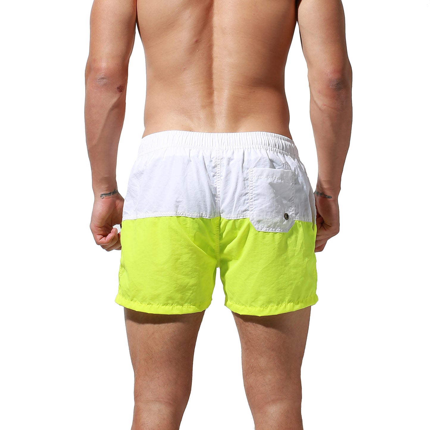 DESMIIT Men's Beach pants Color matching quick drying loose swimming pants summer vacation casual surfing shorts S6915