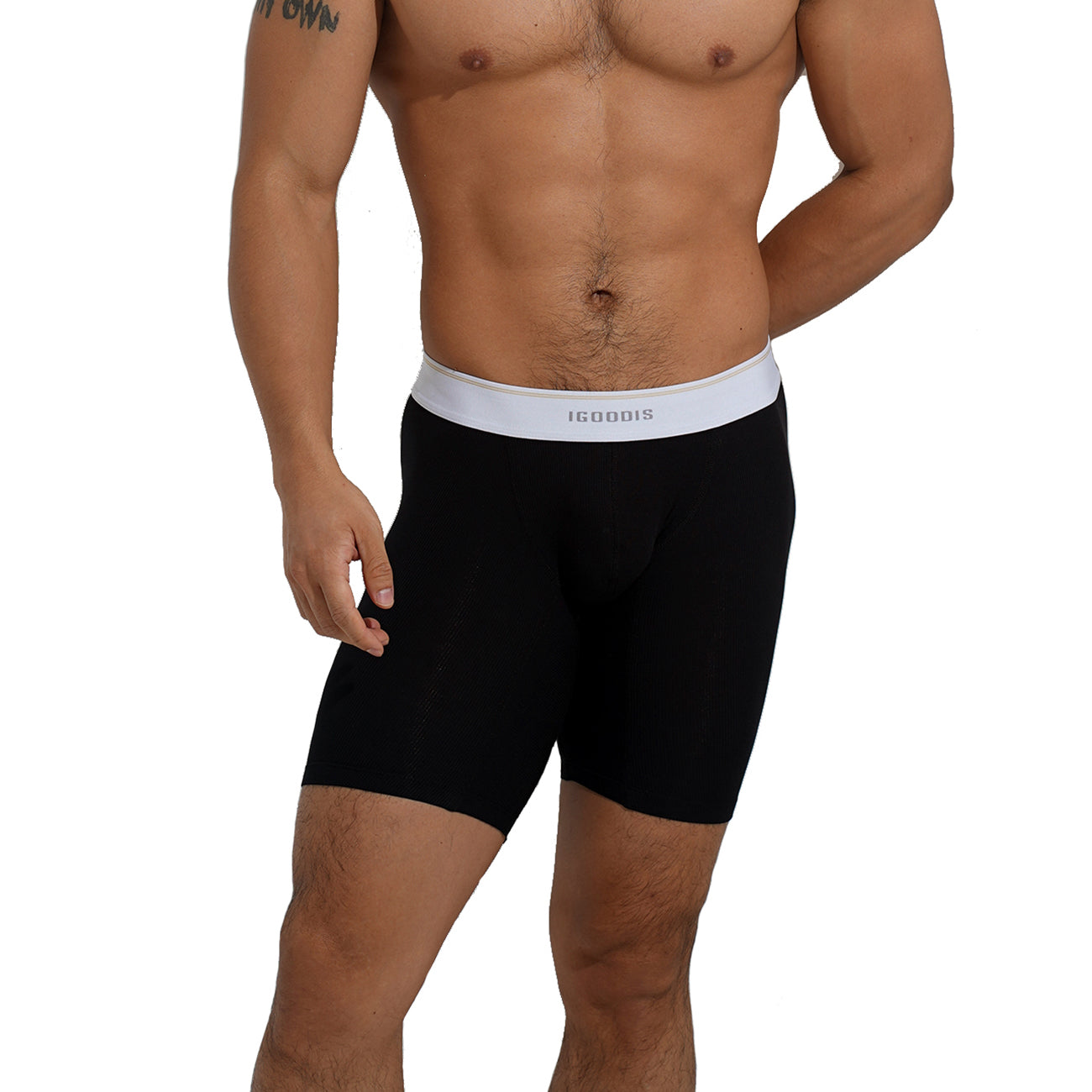 Men's Soft Men's Underwear Middle Comfortable Boxer Briefs with Elastic Waist  U5003