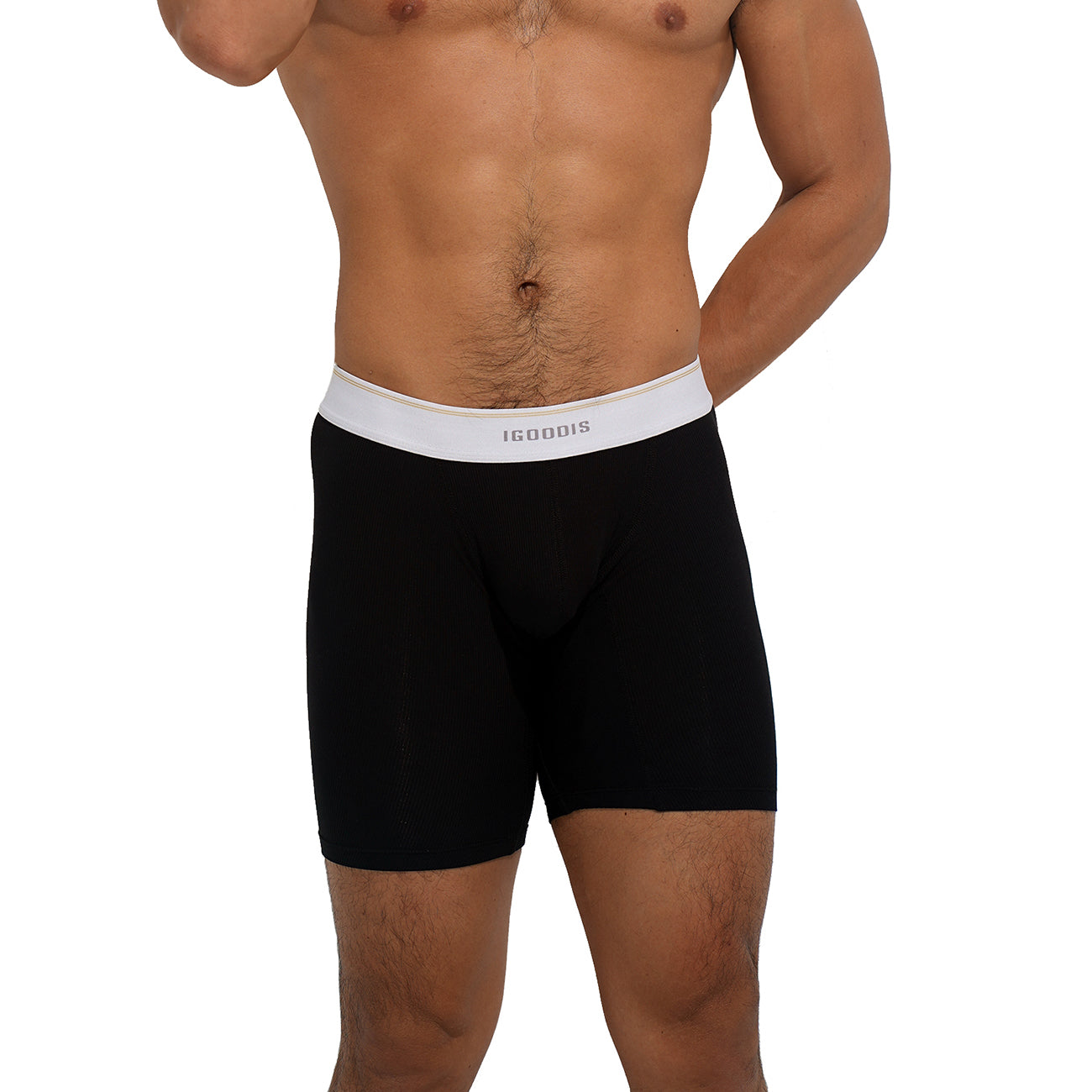 Men's Soft Men's Underwear Middle Comfortable Boxer Briefs with Elastic Waist  U5003