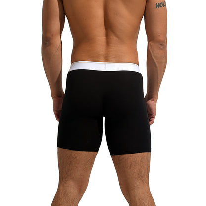 Men's Soft Men's Underwear Middle Comfortable Boxer Briefs with Elastic Waist  U5003