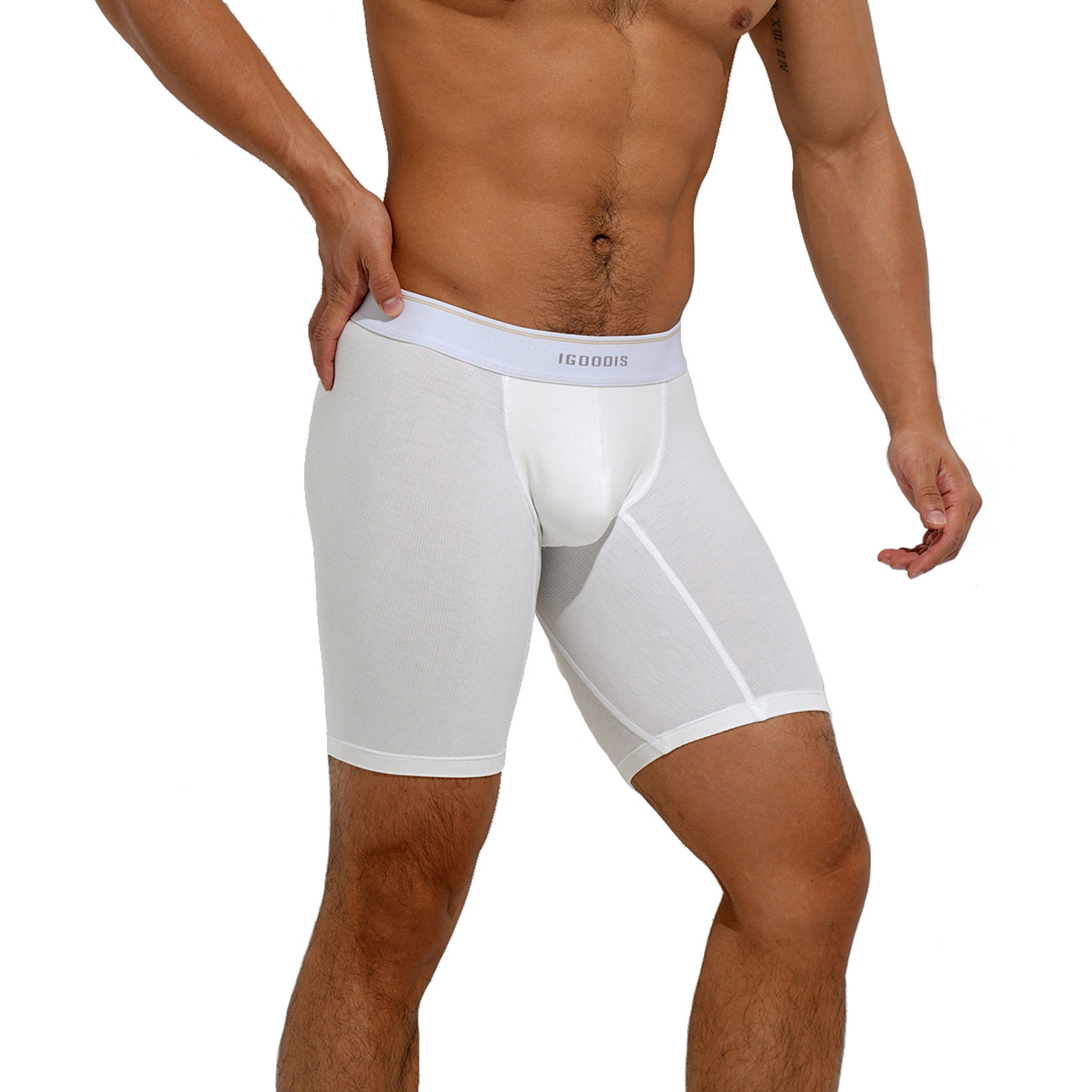 Men's Soft Men's Underwear Middle Comfortable Boxer Briefs with Elastic Waist  U5003