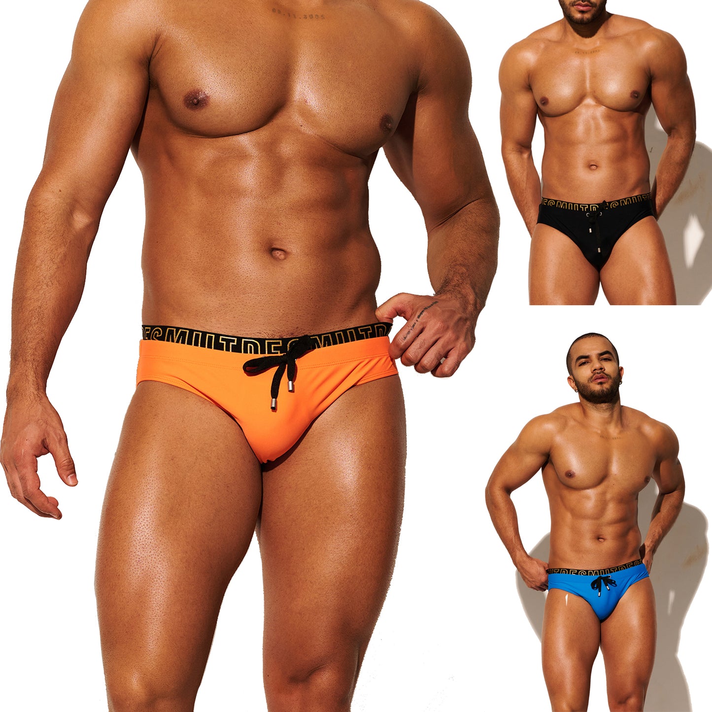 Men's Anti-Ambarrassment Triangle Swimwear Low Waist Sunbath Swim Briefs High Elastic Adult Swimming Surf S3418