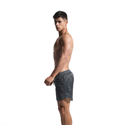 DESMIIT Men's Ultra-Thin Portable Semi-Sheer Shiny Fabric Quick Dry Swim Board Shorts, Breathable Beach Shorts S727