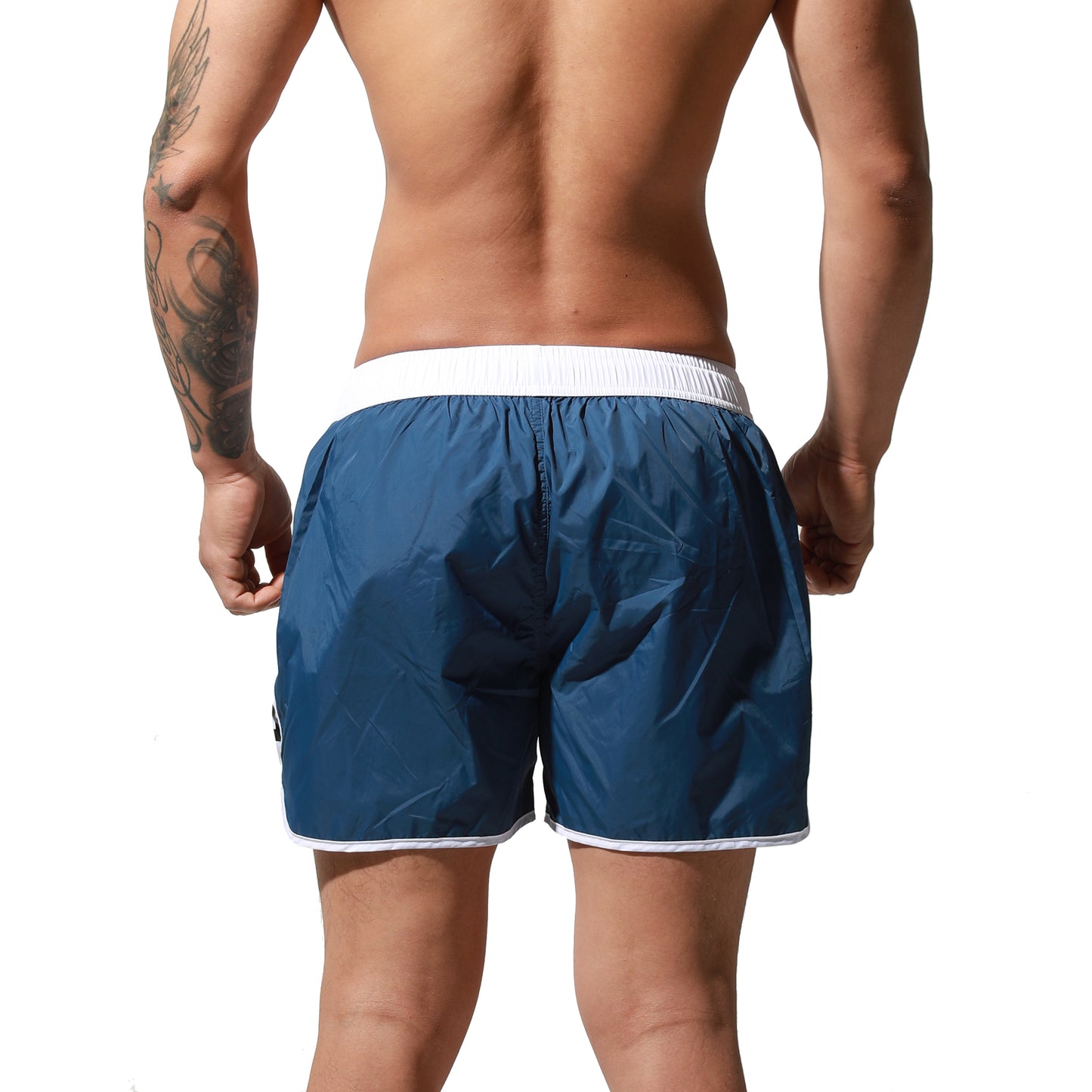 DESMIIT Men's Thin Loose Swimwear All-Day Comfort Board Shorts Surf Fast Dry Swimsuit S7067